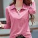 Long-Sleeved T-Shirts For Women, Spring And Autumn, Women, Polo Shirts With Lapels, Professional Attire, Long Johns, And_ecoleips.com