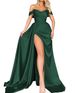 Women's Clothing Banquet High Slit Sexy Host One Shoulder Slim Party Evening Dress_ecoleips.com