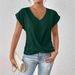 2026 Summer New European And American Cross-Border Bestseller Fashion Solid Color V-Neck T-Shirt Elegant_ecoleips.com