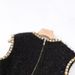 K High End Nail Bead Coarse Tweed Pearl Trimmed Sleeveless Dress With Cinched Waist And Socialite Style Short Skirt_ecoleips.com
