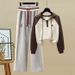 Women's Clothing Small Autumn New Two Piece Suit For Women With Hooded Contrast Color Long Sleeved Sweatshirt Stitching Trendy Sports Casual Pants_ecoleips.com