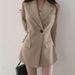 "Women's Slim Fit Korean Style Blazer Jacket - Casual Elegant Office Wear, Petite & Regular Sizes, Spring Autumn Versatile Outerwear"_ecoleips.com