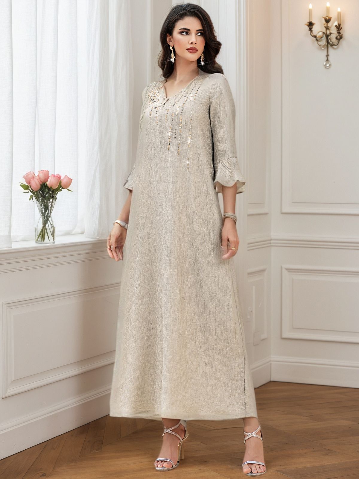 Muslim Dress Women Elegant Muslim Abaya Dress For Women – Modest Loose Fit Party Wear With Dubai & Türkiye Style_ecoleips.com