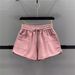 Women's Clothing Casual Sports Home Shorts Elastic Waist Versatile Drawstring Loose Slim A Line Wide Leg Hot Pants_ecoleips.com