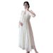 Maternity Summer Outfit For Going Out, Nursing Mid-Length Sweet Age-Reducing Gentle Dress, Slimming Design Cotton Dress_ecoleips.com