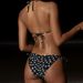 Women's Retro Floral Bikini Set Tied Triangle Top High-Cut Bottom Breathable Comfort Small Bust Black S-XL_ecoleips.com