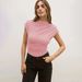 Cross-border European And American Women's 2025 Spring/Summer Fashion Versatile Solid Color Pleated Short-Sleeve_ecoleips.com