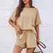 Summer Bestseller Women's Casual Set Oversized Short Sleeve T-Shirt Drawstring Shorts Sportswear_ecoleips.com