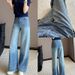 Retro Rhinestone & Jacquard Diamond Pattern Jeans For Women | Flared Wide-Leg Trousers With Soft Drape | Vintage Style Comfort Pants_ecoleips.com