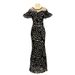 Rose-shaped Sequin Slim-fit Fishtail Evening Gown, Long Dress With Off-shoulder Ruffles, Luxurious African And European_ecoleips.com