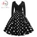 Women Vintage Long Sleeve Christmas Dress Winter Swing Elegant Lacework Party Dress Robe Casual Black Print New Year_ecoleips.com