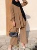 Women's fashion cover suit Wide leg shirt and pants suit Elegant solid color suit fall_ecoleips.com