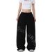 "Women's High Waist Loose Wide Leg Pants - Elastic Drawstring Comfort Fit For Dance, Hip Hop & Casual Wear"_ecoleips.com