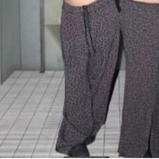 Women's High-Waisted Wide Leg Pants Slimming Fleece-Lined Casual Loose Fit Leopard Print Spring Autumn New American Retro Style_ecoleips.com