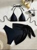 Women's Clothing New Sexy Split Swimsuit Swimsuit Women's Three Piece Suit Solid Color Bikini_ecoleips.com