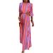 Tie-Dye Summer Dress For Women - Sleeveless Backless Wrap Design With High Waist & Round Neck_ecoleips.com