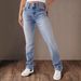 Women's Clothing Spring New Double Button Mid Waist Straight Jeans Women's Slim Temperament Trousers_ecoleips.com