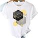 Cross-border Women's Top With Geometric Pattern, Short-sleeved Loose Plus-size T-shirt For Women_ecoleips.com