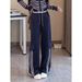 High-end, Extremely Stylish And Fashionable Casual Sports Suit For Women, Autumn/winter 2025 New Striped Shirt Two-piece_ecoleips.com