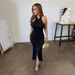 CY902433 European And American Cross Border New Fashion Women's Clothing Solid Color Sleeveless Halter Neck Waist Slimming Irregular Dress_ecoleips.com