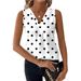 Aria Basics Aria Basics In-stock European And American Cross-border Clothing, New Women's Printed V-neck Tank, Fashionable Sleeveless_ecoleips.com