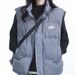 Men's & Women's Quilted Puffer Vest With Embroidery - Retro Plaid Design, Stand Collar, Lightweight Warmth For Casual Outfits_ecoleips.com
