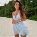 Women's Sexy Backless Halter V Neck Tie Mesh Mini Dress – Casual Beach Resort Summer Gown_ecoleips.com