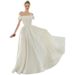 Women's Clothing Retro One Shoulder Simple Engagement Registration Dress Travel Photography Petite Bride Gown_ecoleips.com