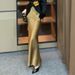 2025 Summer New Light Youthful Elegant Irregular Top Shirt Satin Mermaid Half Skirt Two-Piece Set For Women_ecoleips.com