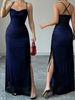 Women's Slim Fit Mesh Dress Summer Fashion Backless Slit European American Style Sexy Temperament New Fashionable Clothing_ecoleips.com