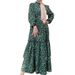 Women's Clothing Large Size Printed Dress Ankle Length Printed Long Dress_ecoleips.com