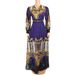 Women's Striped Clothing Printed Set Waist-Cinching Outerwear Muslim Robe Evening Dress_ecoleips.com