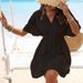 Women's Clothing Ice Silk Lace Patchwork Beach Skirt Bikini Swimsuit Outer Cover Up_ecoleips.com