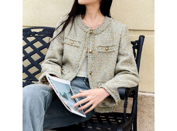 Autumn 2025 New Women's Fashion Coat, Light Luxury Noble Style, Commuting High-End French Green Top For Spring_ecoleips.com