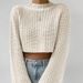 Aria Basics Aria Basics Cross-Border Foreign Trade European And American Short Cropped Sweater Solid Color Casual Versatile Bell Sleeve_ecoleips.com