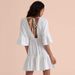 Women's Beach Vacation Sun Protection Cover-Up, Backless, Flared Sleeves, Deep V_ecoleips.com