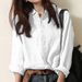 Women's Cotton Linen Blend Long Sleeve Shirt Loose Fit Breathable Spring/Summer Casual Elegant Fashion Top With Buttons_ecoleips.com