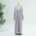 Modest Abaya Dress Plus Size Elegant Tie Waist Cardigan Dress - Fashion England Style Women's Clothing For Spring/Autumn Summer_ecoleips.com