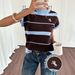 Women's round Neck Knitted Vest French Blue & White Striped Color Block Sleeveless Top Xiyin Summer 2026 New Style_ecoleips.com