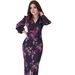 Women's Clothing Slim Fit Maxi Dress V Neck Printed Long Sleeve Elegant Summer New Slit Design Retro Style For Women_ecoleips.com