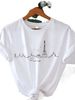 European And American Cross-border Foreign Trade Women's Fashion T-shirt With Eiffel Tower Pattern, Round Neck, Printed_ecoleips.com