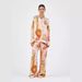 Women's Clothing Fashion Personalized Printed Macaron Linen Long Sleeved Shirt Suit_ecoleips.com