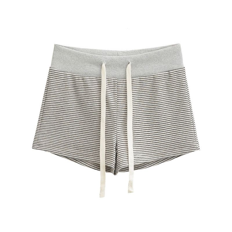 Women's Clothing Retro Striped Sports Shorts For Women 205 Summer High Waist Wide Waist Slim Lazy Style Hip Sports Pants_ecoleips.com