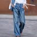 Women’s Clothing Nostalgic Jeans For Women New Style High Waist Slim Wide Leg Pants Loose Floor Sweatpants Denim Trousers_ecoleips.com