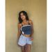 Women's Clothing Niche Striped Design Elastic Lace Casual Shorts For Women Loose Slim All Match Shorts_ecoleips.com