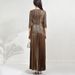 Flared Skirt Wide Leg Pants Autumn New Loose Metallic Shiny Suit Women Fashion High-end Women's Clothing_ecoleips.com