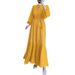 Women's Clothing Solid Color Long Robe Fashion Temperament Muslim Dress_ecoleips.com