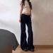 Black Micro-flared Jeans For Women, 2025 Summer New High Street Low-waist Petite Non-tight-fitting Bootcut Floor-length_ecoleips.com