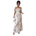 Elegant French Floral Print Off-Shoulder Long Bodycon Dress For Women Style New_ecoleips.com