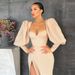 Siren In Silk – High-Slit Mermaid Gown With Long Sleeves For Opera Galas & Dubai Yacht Soirées_ecoleips.com